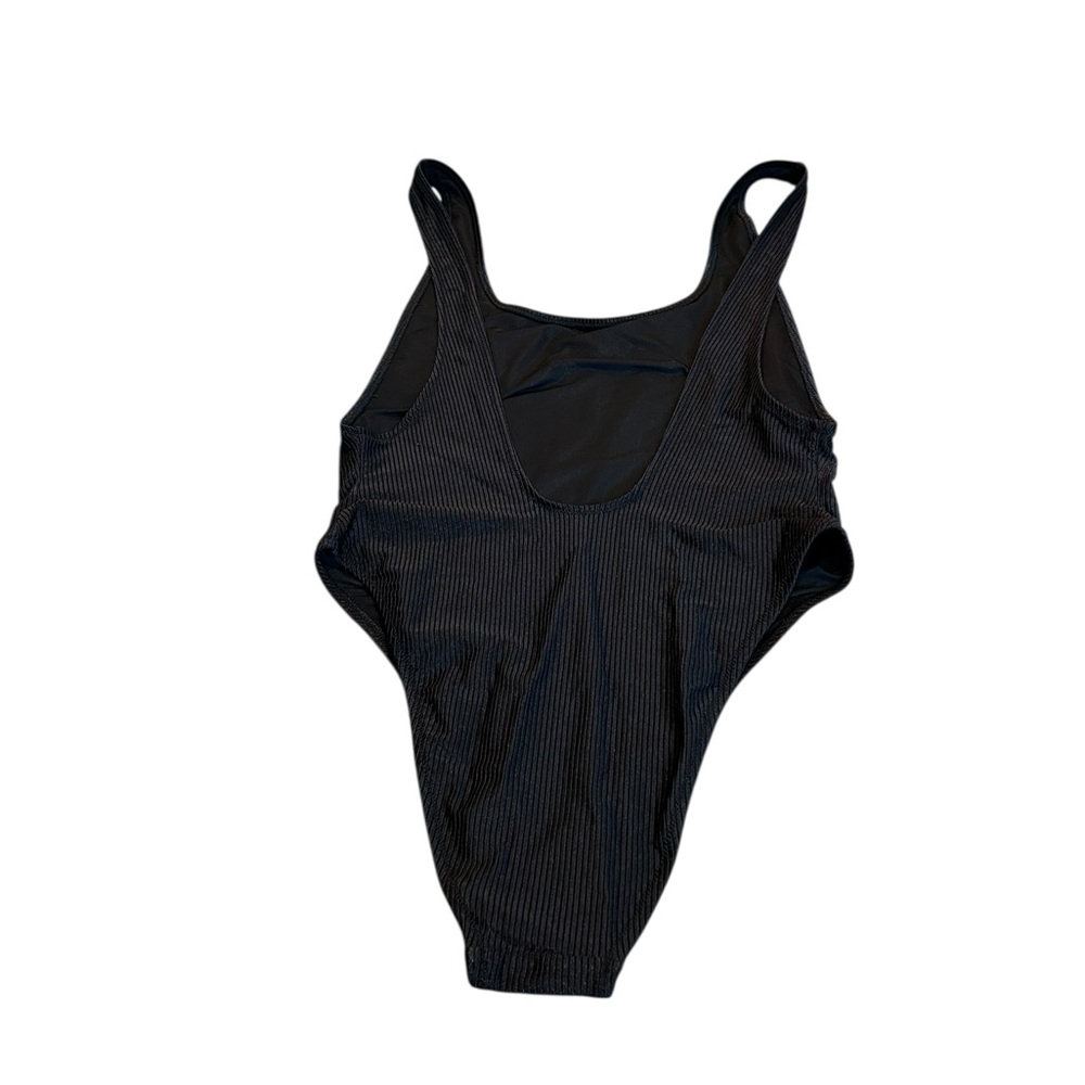 AERIE black ribbed one piece cheekiest swimsuit - Picture 2 of 3